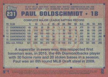 2016 Topps Archives #231 Paul Goldschmidt Back