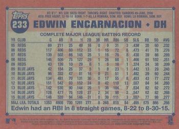 2016 Topps Archives #233 Edwin Encarnacion Back