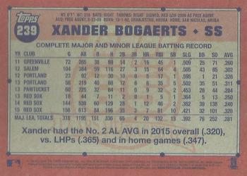 2016 Topps Archives #239 Xander Bogaerts Back