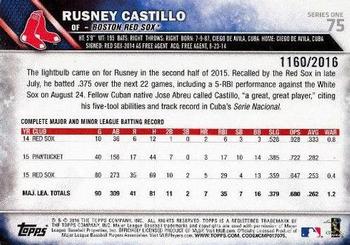 2016 Topps - Gold #75 Rusney Castillo Back