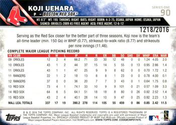 2016 Topps - Gold #90 Koji Uehara Back