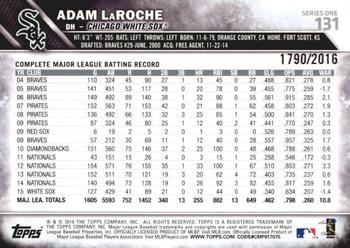 2016 Topps - Gold #131 Adam LaRoche Back