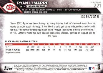 2016 Topps - Gold #221 Ryan LaMarre Back