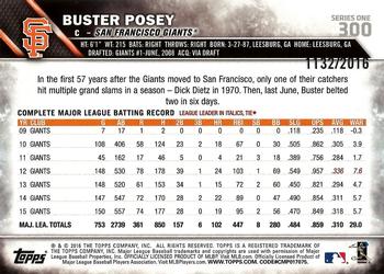 2016 Topps - Gold #300 Buster Posey Back