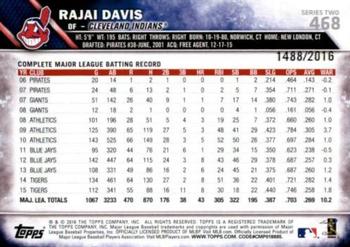 2016 Topps - Gold #468 Rajai Davis Back