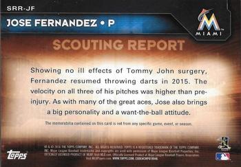 2016 Topps - Scouting Report Relics #SRR-JF Jose Fernandez Back