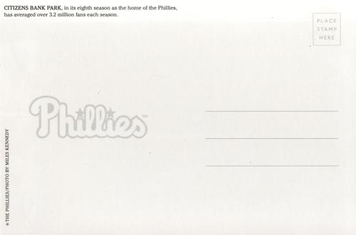 2011 Total Philadelphia Phillies Postcards #NNO Header Card Back