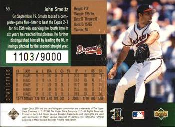 1998 SPx Finite #59 John Smoltz Back