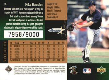 1998 SPx Finite #86 Mike Hampton Back