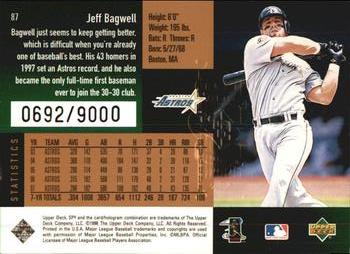 1998 SPx Finite #87 Jeff Bagwell Back
