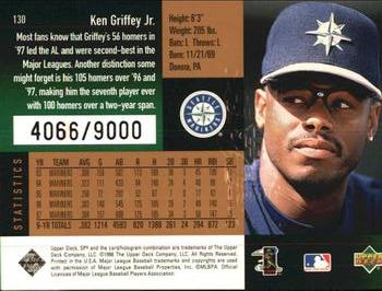 1998 SPx Finite #130 Ken Griffey Jr. Back