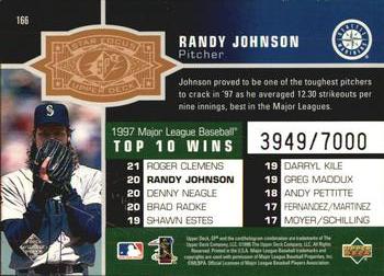 1998 SPx Finite #166 Randy Johnson Back