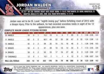2016 Topps - Black & White Negatives #106 Jordan Walden Back