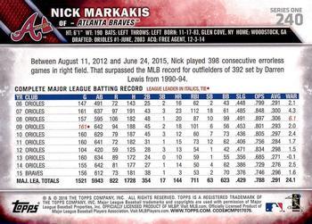 2016 Topps - Black & White Negatives #240 Nick Markakis Back