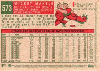 2009 Topps Heritage 1959 National Convention VIP #573a Mickey Mantle Back