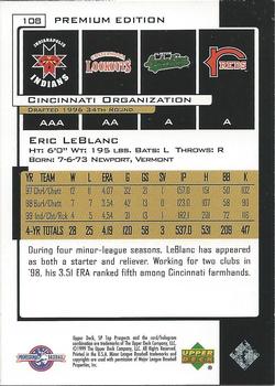 2000 SP Top Prospects - Premium Edition #108 Eric LeBlanc  Back