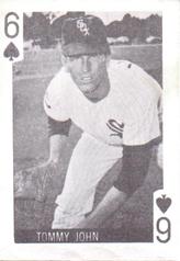 1969 Globe Imports Playing Cards Gas Station Issue #6♠ Tommy John Front