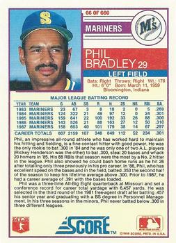 1988 Score #66 Phil Bradley Back