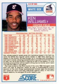 1988 Score #112 Ken Williams Back