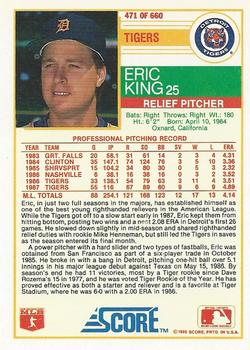 1988 Score #471 Eric King Back