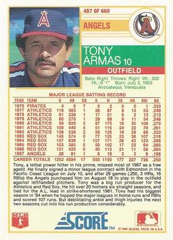 1988 Score #487 Tony Armas Back