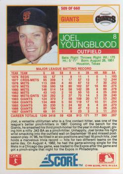 1988 Score #509 Joel Youngblood Back