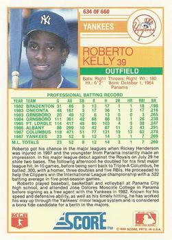 1988 Score #634 Roberto Kelly Back