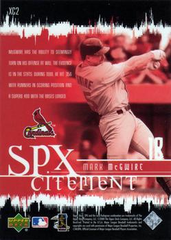 2000 SPx - SPxcitement #XC2 Mark McGwire  Back