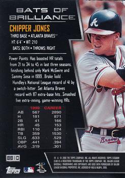 2000 Stadium Club - Bats of Brilliance #BB10 Chipper Jones Back