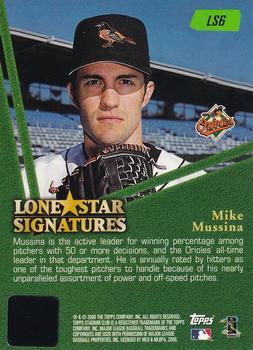 2000 Stadium Club - Lone Star Signatures #LS6 Mike Mussina Back