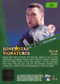 2000 Stadium Club - Lone Star Signatures #LS1 Derek Jeter Back