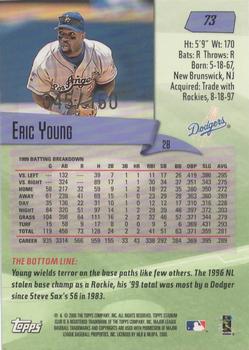 2000 Stadium Club - One of a Kind #73 Eric Young  Back