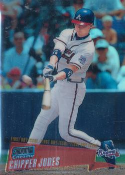 2000 Stadium Club Chrome - First Day Issue Refractors #16 Chipper Jones  Front