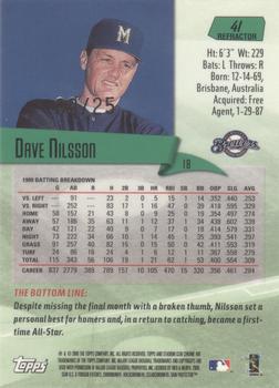 2000 Stadium Club Chrome - First Day Issue Refractors #41 Dave Nilsson  Back