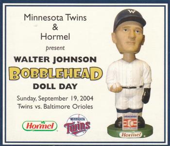 2000-09 Minnesota Twins Bobblehead Cards #NNO Walter Johnson Front