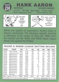 2000 Topps - Hank Aaron Autographs #14 Hank Aaron Back