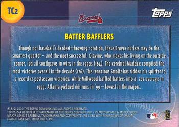 2000 Topps - Combos #TC2 Batter Bafflers (Tom Glavine / John Smoltz / Greg Maddux / Kevin Millwood) Back