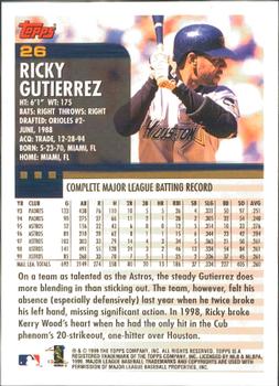2000 Topps - Home Team Advantage #26 Ricky Gutierrez Back