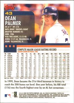 2000 Topps - Home Team Advantage #43 Dean Palmer Back