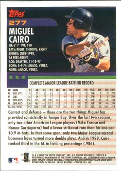 2000 Topps - Home Team Advantage #277 Miguel Cairo Back