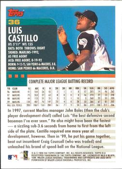 2000 Topps - Limited Edition #36 Luis Castillo Back