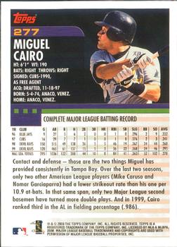 2000 Topps - Limited Edition #277 Miguel Cairo Back