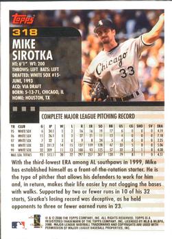 2000 Topps - Limited Edition #318 Mike Sirotka Back