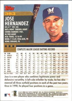 2000 Topps - Limited Edition #353 Jose Hernandez Back