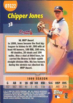2000 Topps - Limited Own the Game #OTG22 Chipper Jones  Back