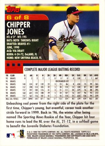 2000 Topps - Oversize Series 1 #6 Chipper Jones Back