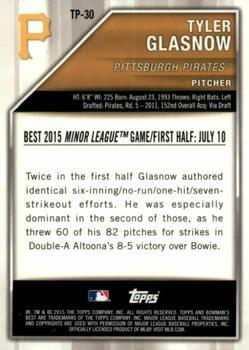 2015 Bowman's Best - Top Prospects Red Refractors #TP-30 Tyler Glasnow Back