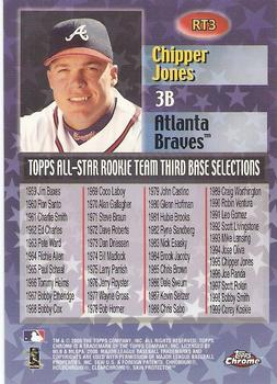 2000 Topps Chrome - All-Star Rookie Team #RT3 Chipper Jones  Back