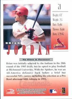 1998 Studio #71 Brian Jordan Back
