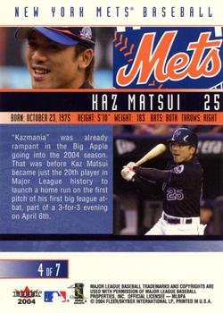 2004 Fleer New York Mets Commemorative #4 Kaz Matsui Back